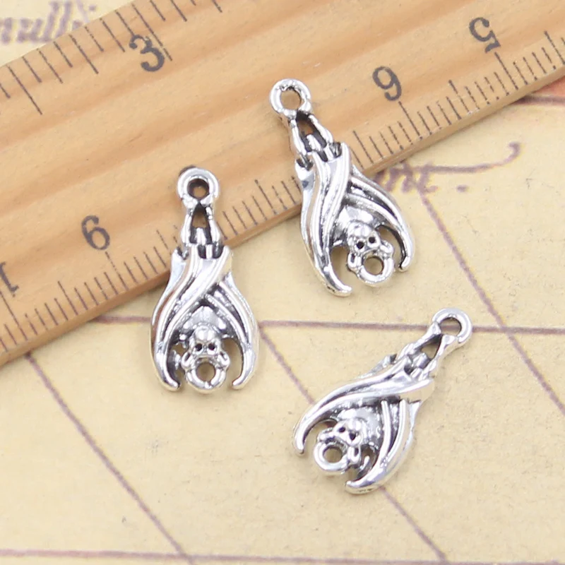 20pcs Charms Halloween Bat 20x10mm Tibetan Silver Color Pendants Antique Jewelry Making DIY Handmade Craft