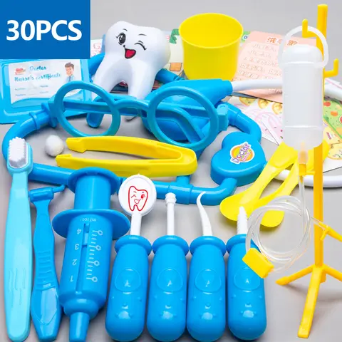 아이들을위한 의사 놀이 세트 30PCS 의사 장난감 교육 의료 치과 의사 도구 소년과 소녀를위한 청진기 장난감 선물