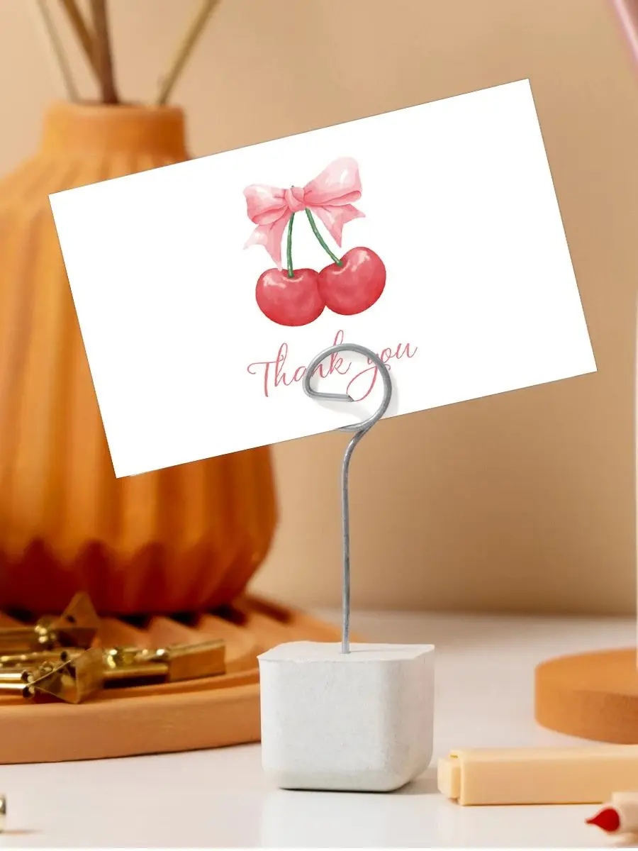 Cartes de remerciement cerises adorables, pour cadeaux de fête, cartes d'emballage de cadeaux au détail pour petites entreprises, Inserts d'emballage pour magasin en ligne, 50 pièces