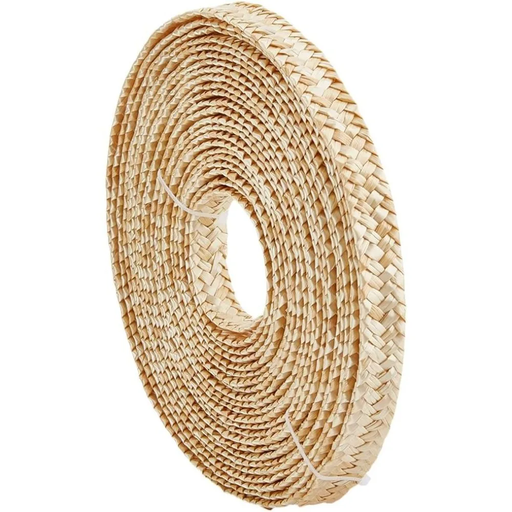 13.12 Yards Wheat Straw Ribbon for Hat Making 0.83 Inch Wide Straw Braid Ribbon for Hat Making DIY Craft Accessories Blanched