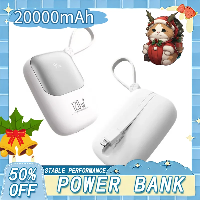 

PD22.5W Power Bank, Bidirectional Fast Charging with 10000mAh Cable, Large Capacity Mobile Power Bank Mini Ultra-thin Power Bank