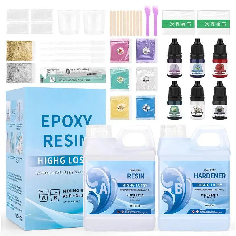 1:1 AB Resin Epoxy Glue High Adhesive Hardener Crystal Gel For DIY Resin Jewelry Making Accessory Gum Intarsia Adhesives Sealers