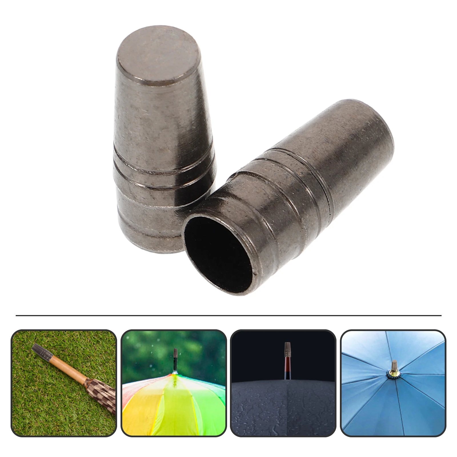 

2Pcs Umbrella Tip Cover Metal Replacement Tops for Long Handle Rain Sun Umbrella Accessories 9mm Cane Parts Repair Tools Outdoor