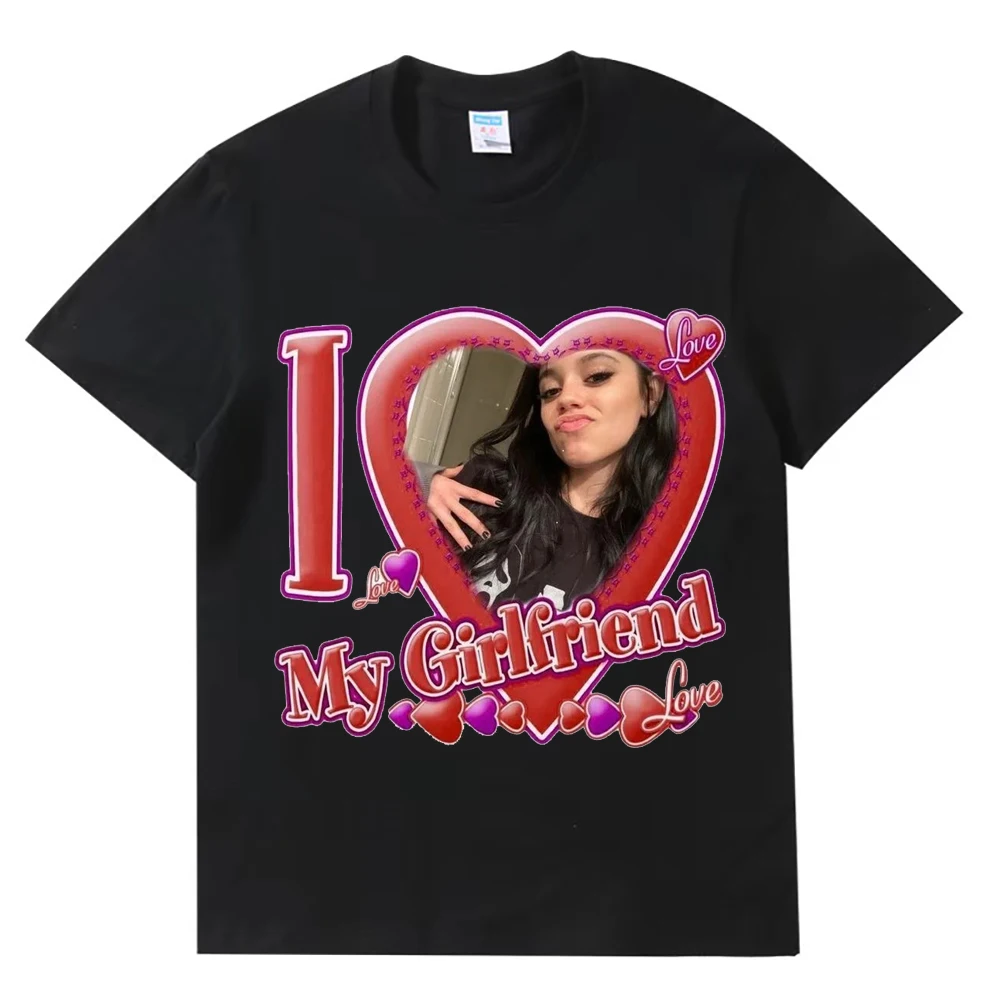 

Summer 100% Cotton Oversized Casual T I Love My Girlfriend Printed T-Shirt Men Women Couple Fashion Hip Hop Street Short Sleeve