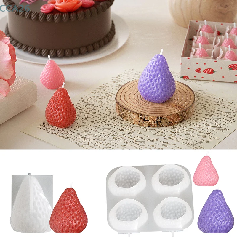 

3D ароматическая свеча, клубника, соевый воск, силиконовая форма, сделай сам, подарок на день Святого Валентина, свадьбу, день рождения, ароматерапевтические свечи, подарок для рукоделия