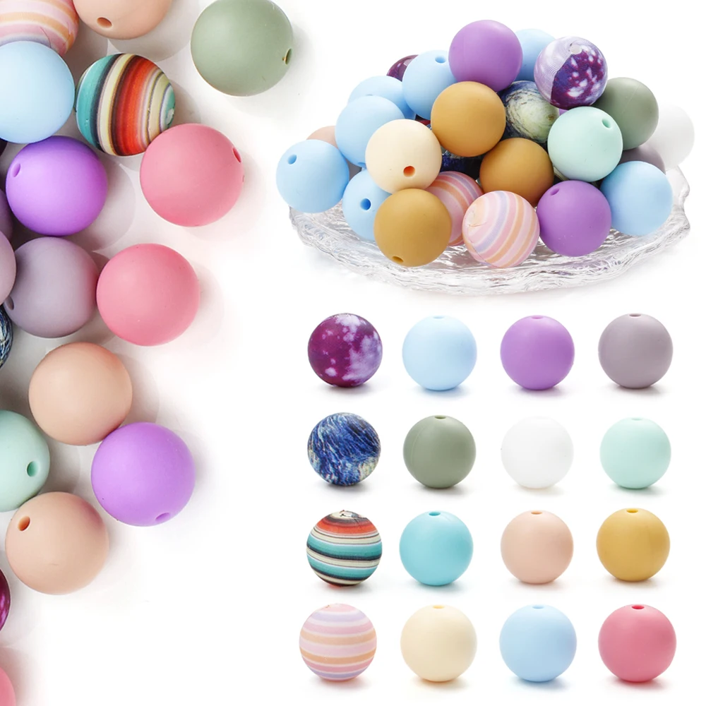 مجموعة الخرز الكونية من السيليكون ، سماء مرصعة بالنجم ، فاصل إبداعي ، مشغولات يدوية ذاتية الصنع ، صناعة المجوهرات ، 40 في المجموعة