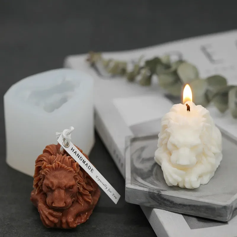 Lion Candle Mold Retro European Style Handmade Candle Aroma Candle DIY Material Plaster Mold