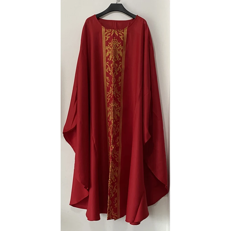 Scialle della chiesa medievale stampato mantello religioso della chiesa cattolica per l\'uomo sacerdote mantelle del monaco Costume Cosplay della