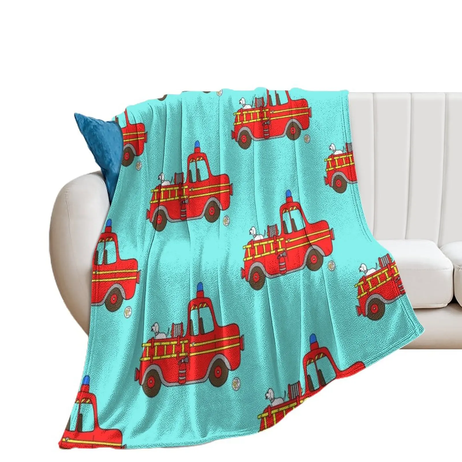 firetruck red vintage fire truck new york Throw Blanket for winter Designers heavy to sleep Furrys Blankets