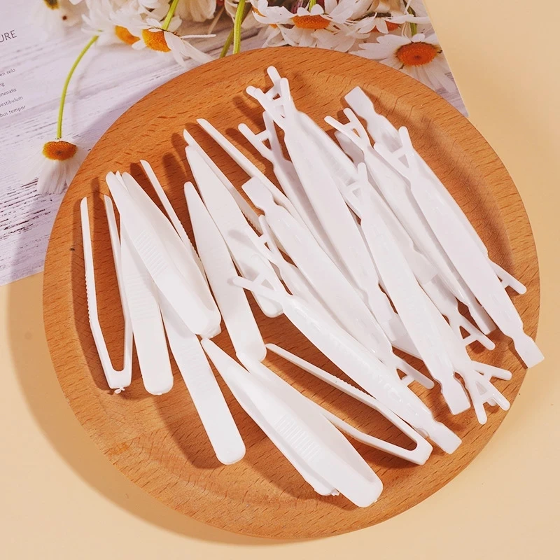 100 قطعة المتاح مزدوجة الجفن ملصق أداة مساعدة مشبك من البلاستيك الملقط النمطية Y شوكة أدوات التجميل التجميل #1