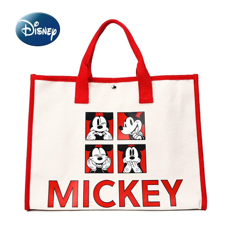 Disney New Women's Handbag Luxury Brand Original Women's Shoulder Bag Cartoon Canvas Fashion Women's Tote Bag Large Capacity