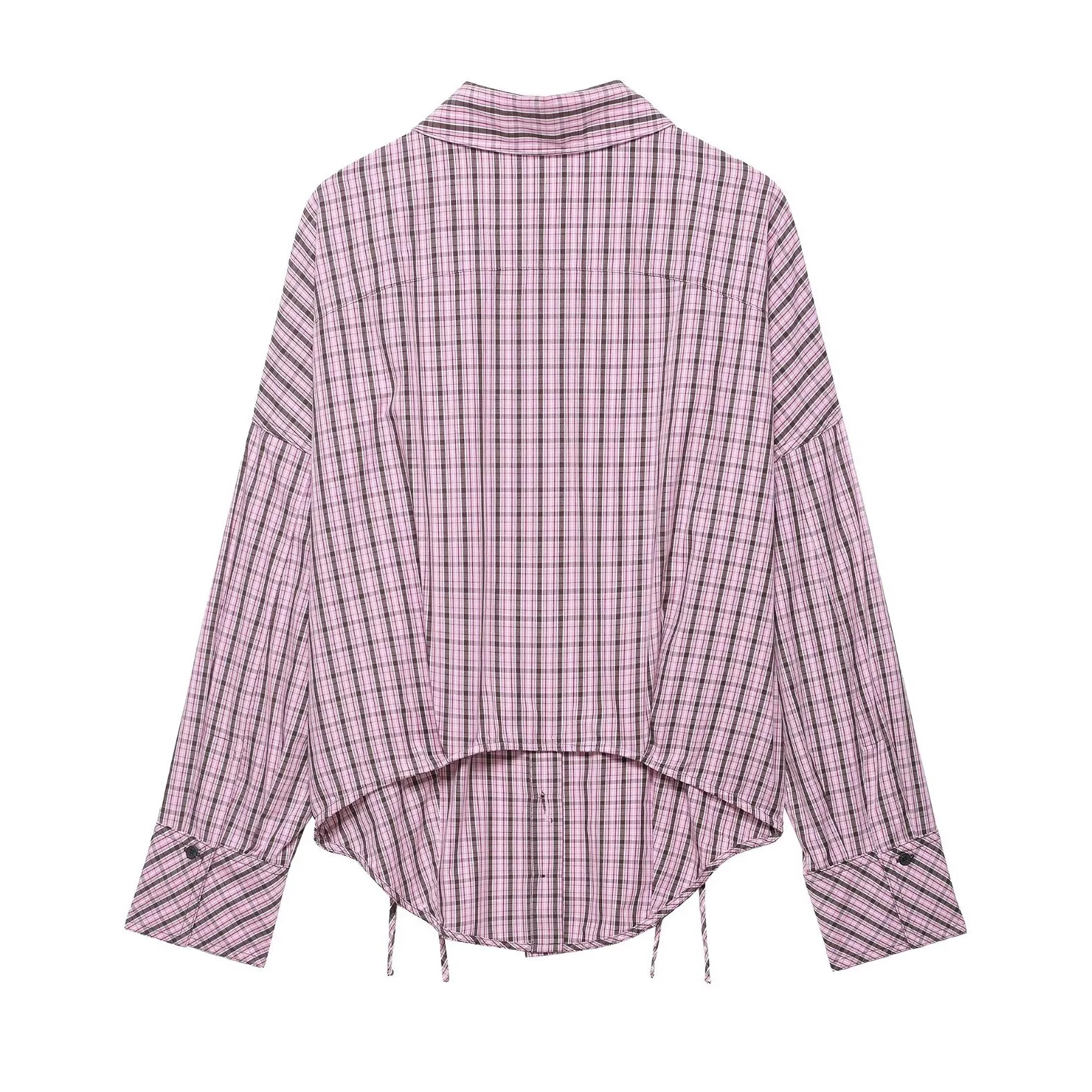 Withered Fashionable And Casual Casual Plaid Shirt Woman Clothes Shirts & Blouses Women's Clothes Shirts Tops