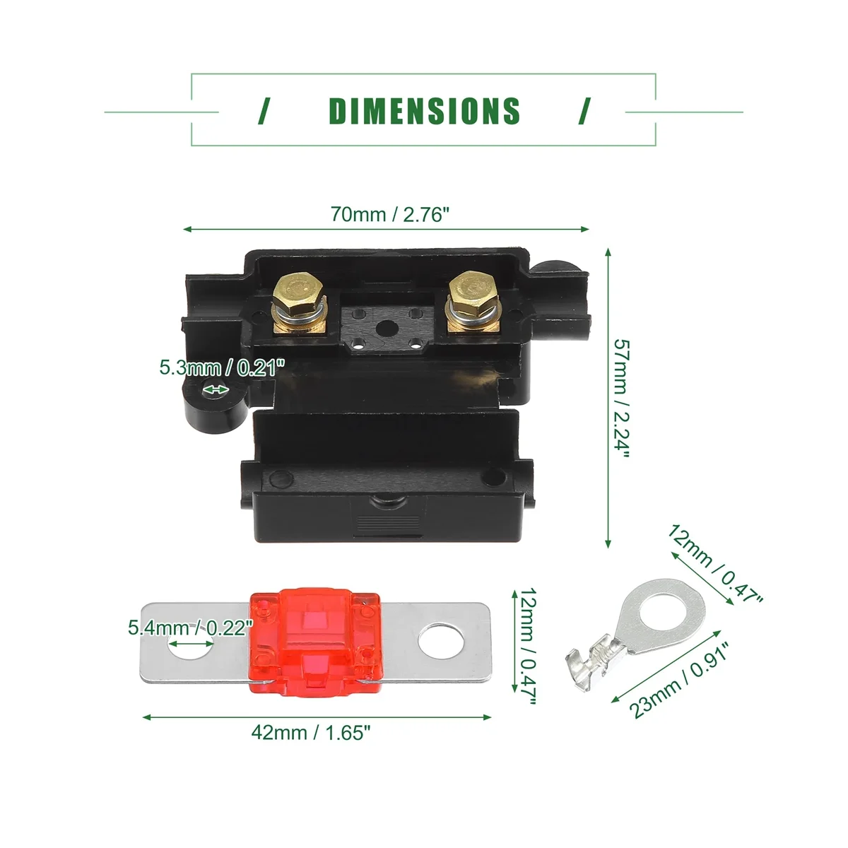 ANS Fuse Holder Kit for Dual Battery System, Fuse Holder, Tube Terminals, Pre Cut Heat Shrink Sleeving ,6 Set