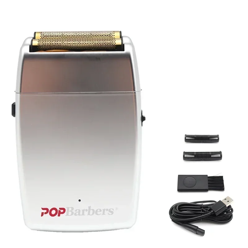 11000 RPM POP Barbers P620 Professional Electric Men's Beard Trimmer Double Foil Shaver Electric Shaver USB Hair Cutting Machine image 3
