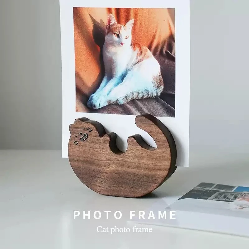 Pet cat photo instant photo frame with creative and fun wooden frame for desktop decoration and display piece