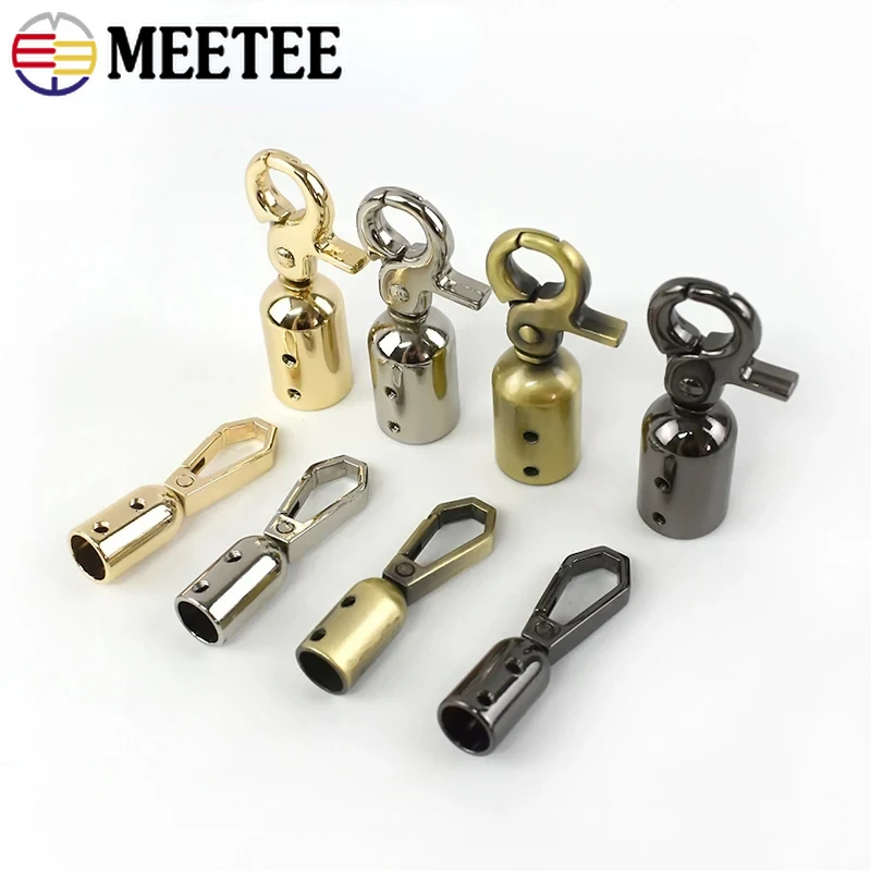 2/4/10Pcs Metal Buckles Bag Tassel Cap Clasp Lobster Clasps Handbag Handle Strap End Tip Caps Connector Snap Hook Accessories