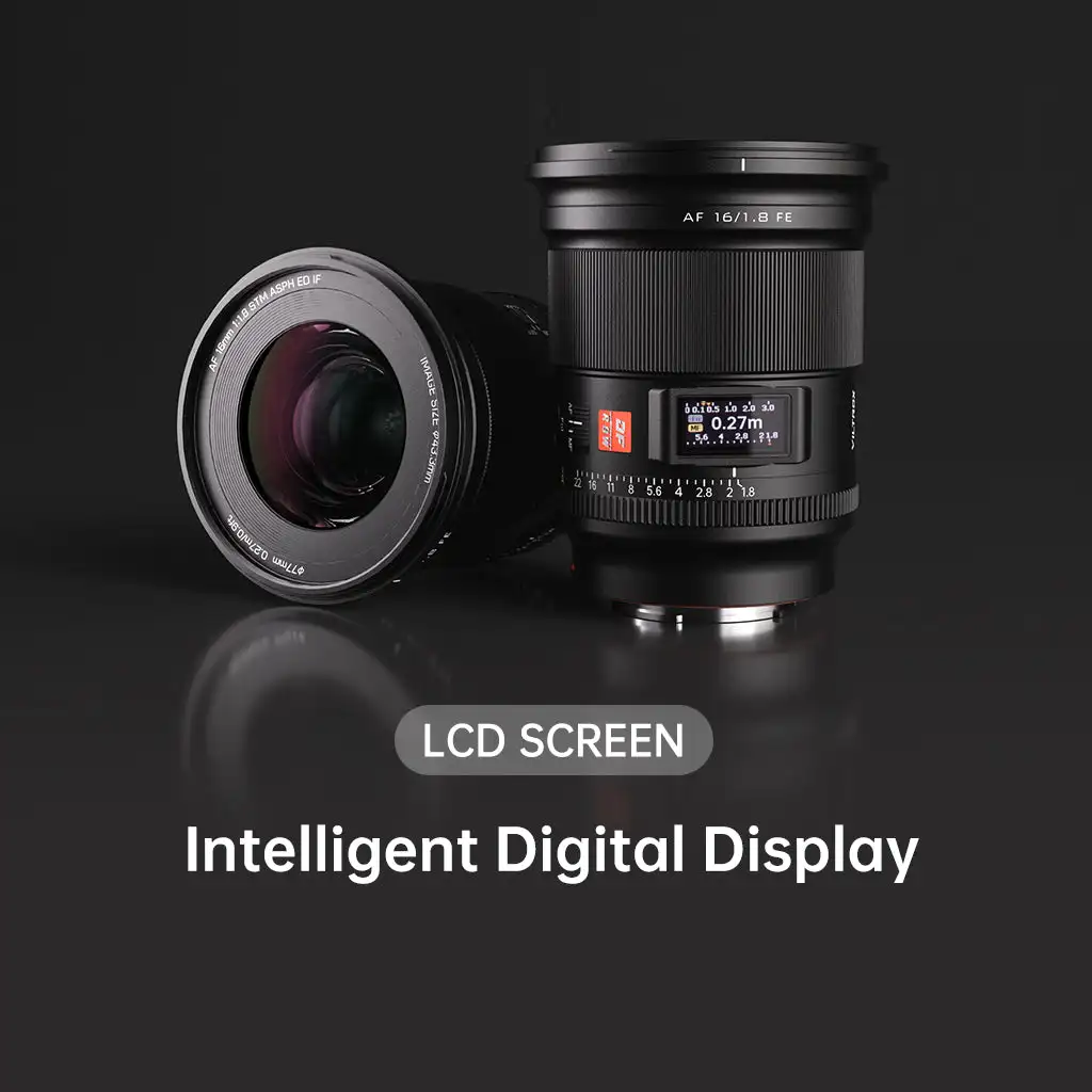VILTROX 16mm F1.8 Full Frame Large Aperture Ultra Wide Angle Auto Focus Lens LCD Screen For Sony a7 a7C a7III a7RIV Nikon Z Zfc