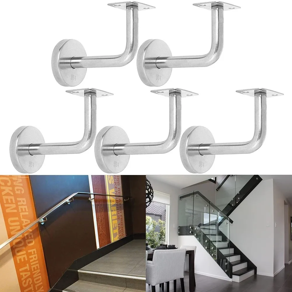Stainless Steel Brackets Wall Mount Support Ladder Wall Handrail Brackets For Stairs Railing Stairway Hardware Accessories