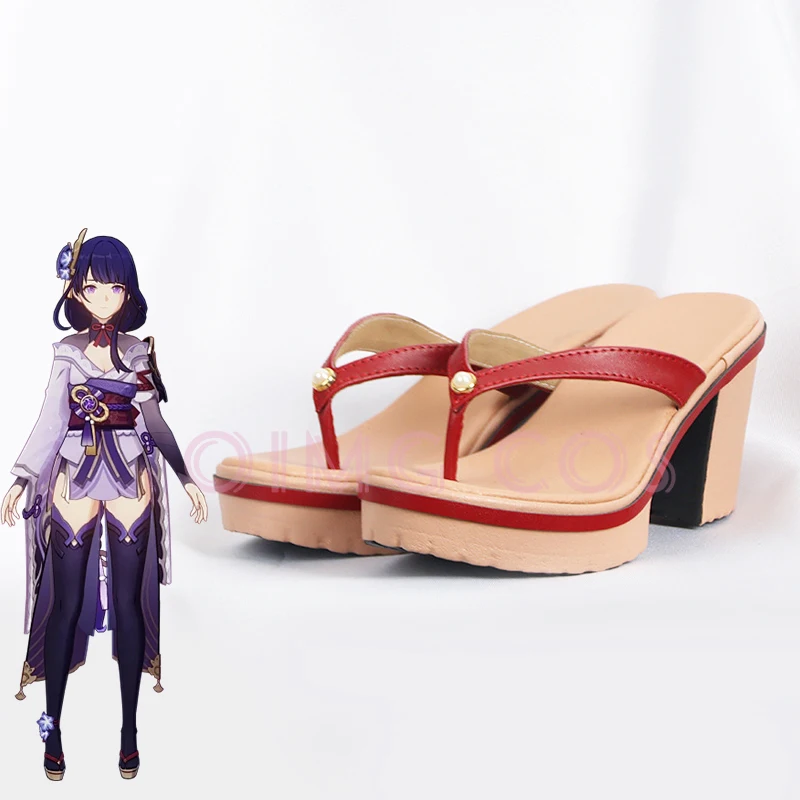 Genshin Impact Raiden Shogun Cosplay Shoes Anime Chinese Style Halloween for Women Game playing Beelzebul Role  props