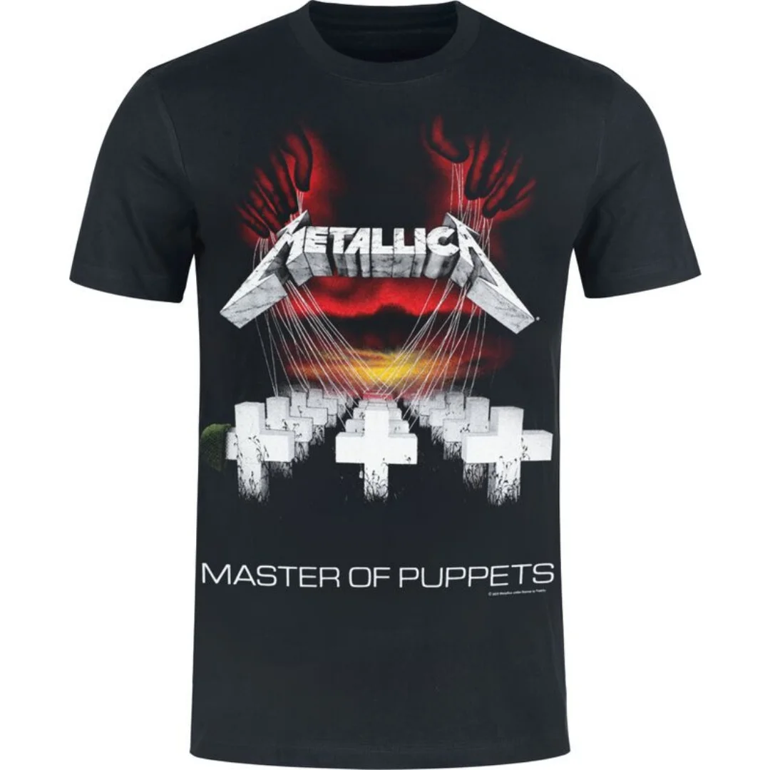 Master Of Puppets - Heavyweight T-Shirt schwarz von Metallica für Männer und Frauen, Heavy Metal Rock Band Tee, Vintage Grafik Unisex Oberteil – Detail 1