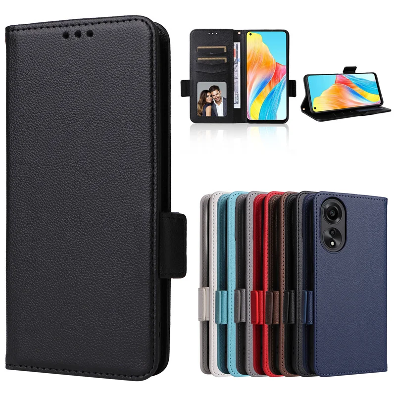 For OPPO A78 4G CPH2565 Luxury Flip PU Leather Wallet Lanyard Stand Case For OPPO A78 5G CPH2483 Side buckle Phone Case