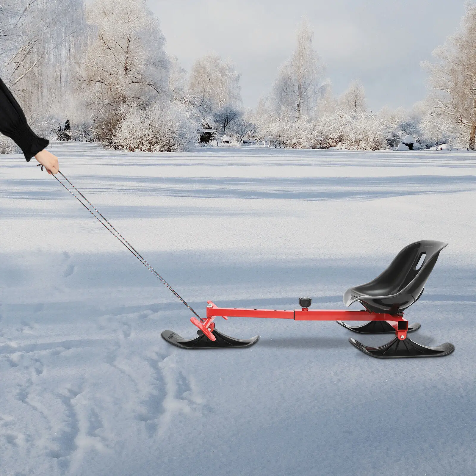 

All-Terrain Adventure Scooter, for Snow Ice Sand Grass Skiing Skating, PE & Iron Construction for Family Outdoor Fun
