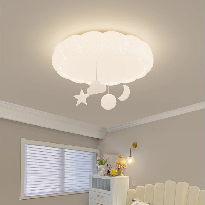 Imagem -03 - Modernas Lâmpadas de Teto Led Quente para Quarto de Criança Luzes do Quarto Concha Nuvem Estrela Decoração Pingente Romântico Quarto do Bebê Menina Menino