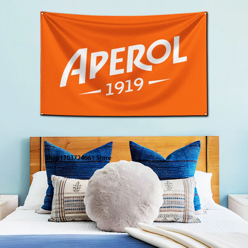 Italian Bitter Orange Aperitif Decoration Bedroom Wall Art Indoor Tapestry for Aperols Flag Polyester Digital Printing Banner