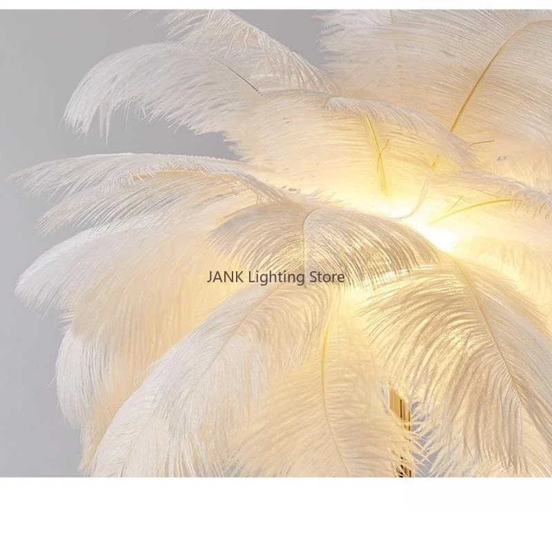 Imagem -06 - Modern Nordic Ostrich Feather Lâmpada de Assoalho Decoração Interior Iluminação Led Sala de Estar Jantar Quarto Study Desk