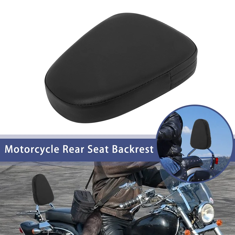 1pcs Motorcycle Universal Black Synthetic Leather Sissy Bar Backrest Cushion Pad For Harley For Honda For Yamaha For Suzuki