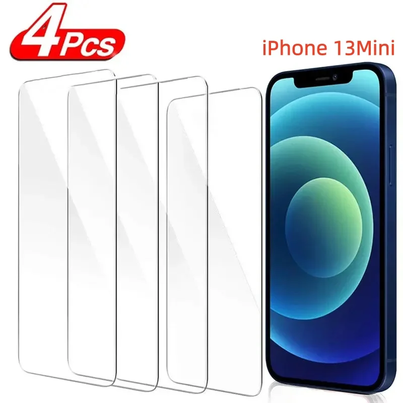 

4 шт. защитного стекла для iPhone 13 Mini, защитная пленка для экрана, закаленное стекло HD