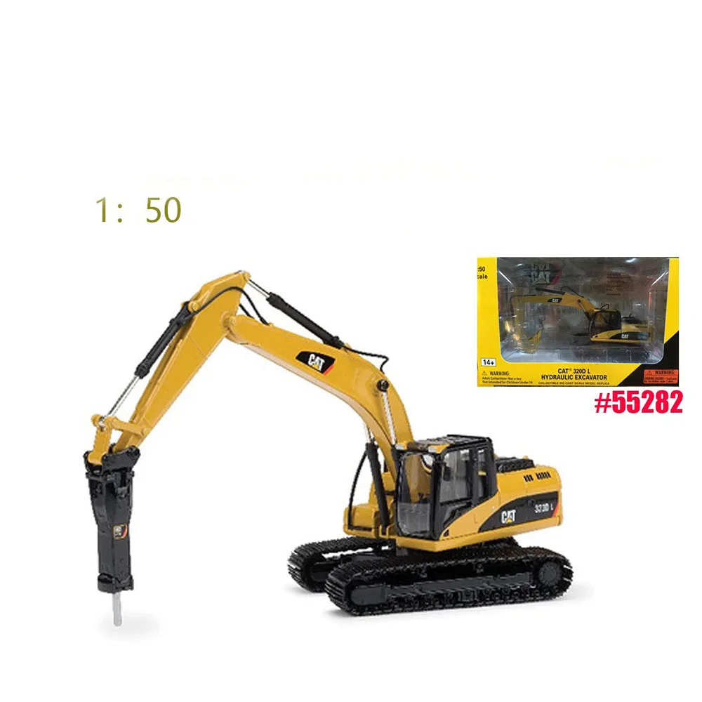 Diecast 1:50 Scale CAT 55282 CAT 1/50 323D Crusher Crushing Hammer Engineering Alloy Car Model Collectible Toy Gift Display