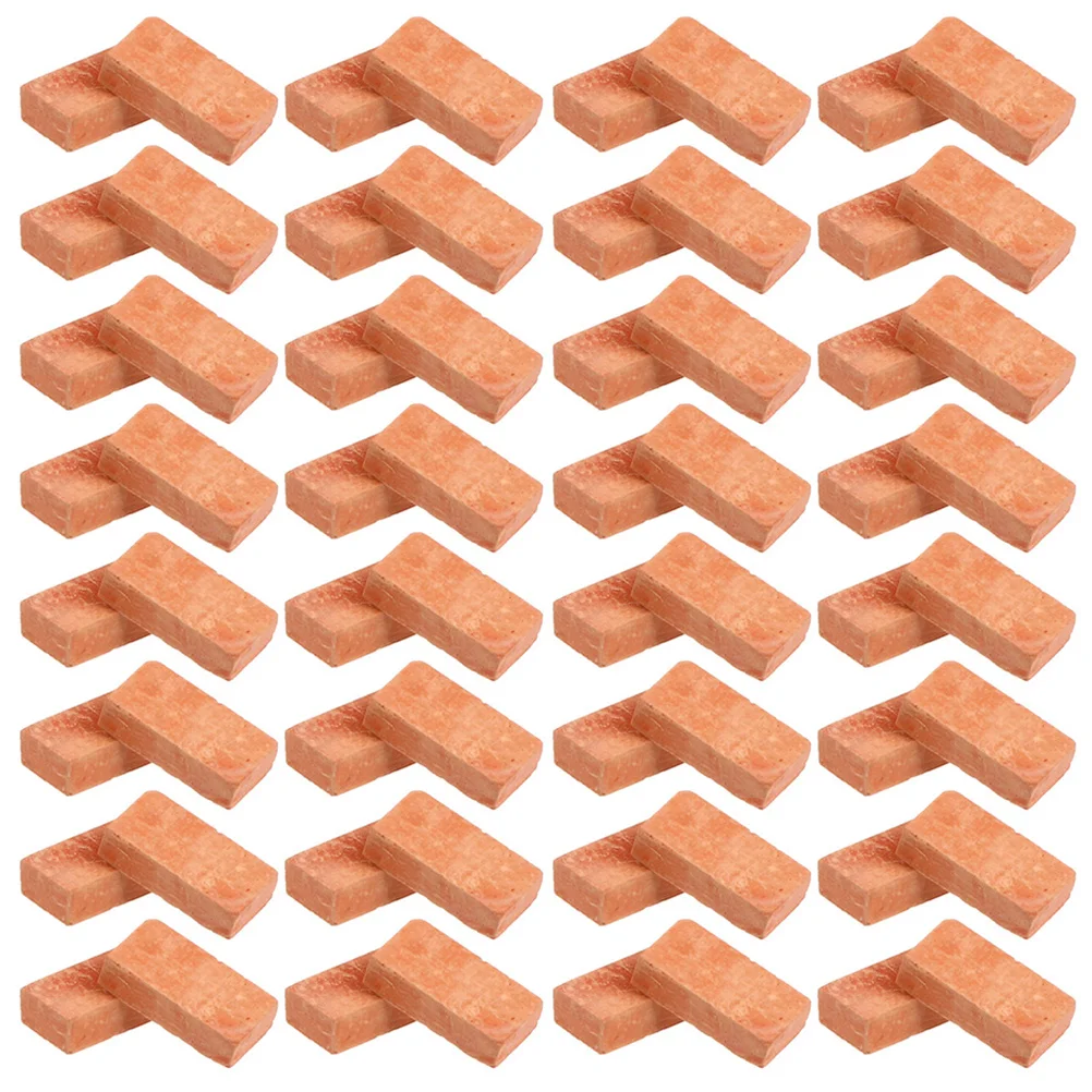 150 Pcs Simulated Brick Building Blocks Landscaping Accessories Landscape Bricks DIY Fake Clay Miniature Wall Sand Table Models