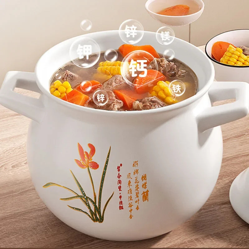 Fondue Ceramic Pumpkin Pot Warmer Milk Noodles Non-stick Casseroles Wok Pasta Dining Cache Pot Lazy Cookware