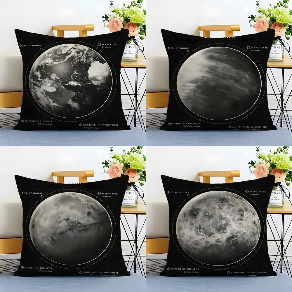 Cosmic Majestic Solar system planet moon Cushion Cover Washable Linen comfort Soft  for Sofa Bed Cozy Home Room Decor