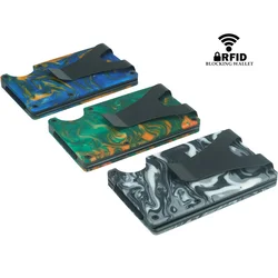 Credit Card ID Business Holder Resin Wallet Money Clip RFID Blocking for Men Multitool Bank Case Portomonee Purses Tarjetero
