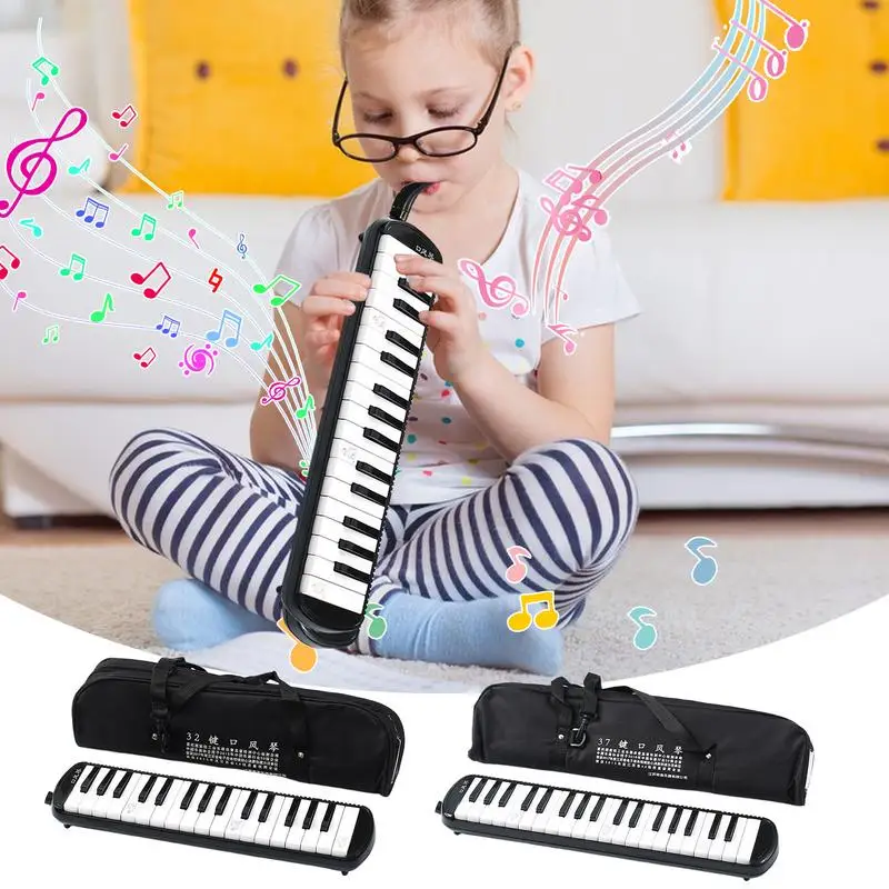 Melodica Musical Instruments Wind Instrument With 2 Mouthpieces Harmonium Instrument Musical Instrument 32 Key Keyboard Blow