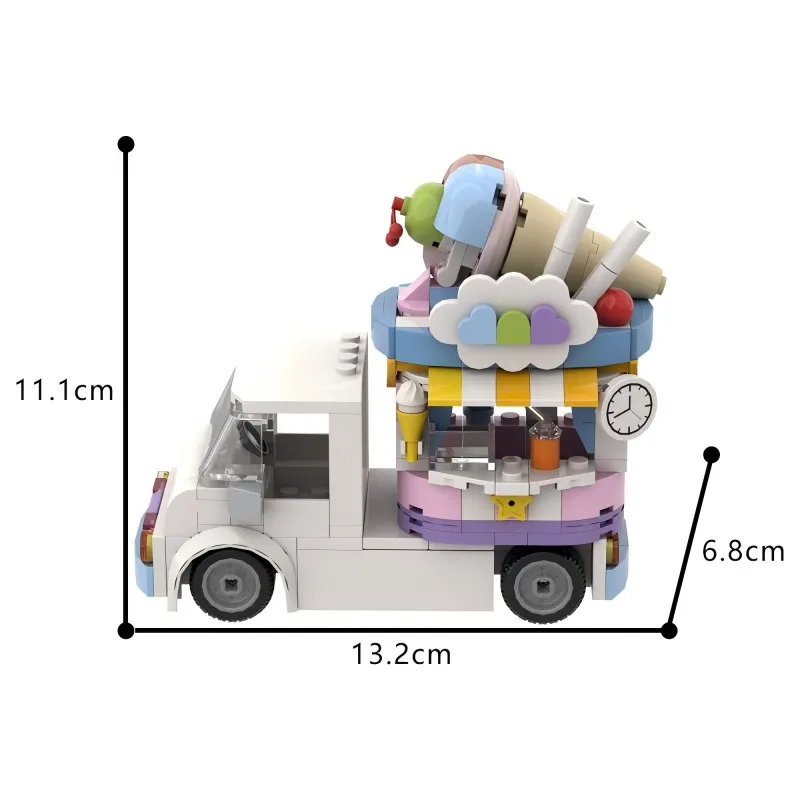 MOC 프라이즈 다이닝 카 아이스크림 자동차 식품 빌딩 블록 키트, 소녀 브릭, 클래식 영화 모델, 어린이 및 성인용 어린이 장난감