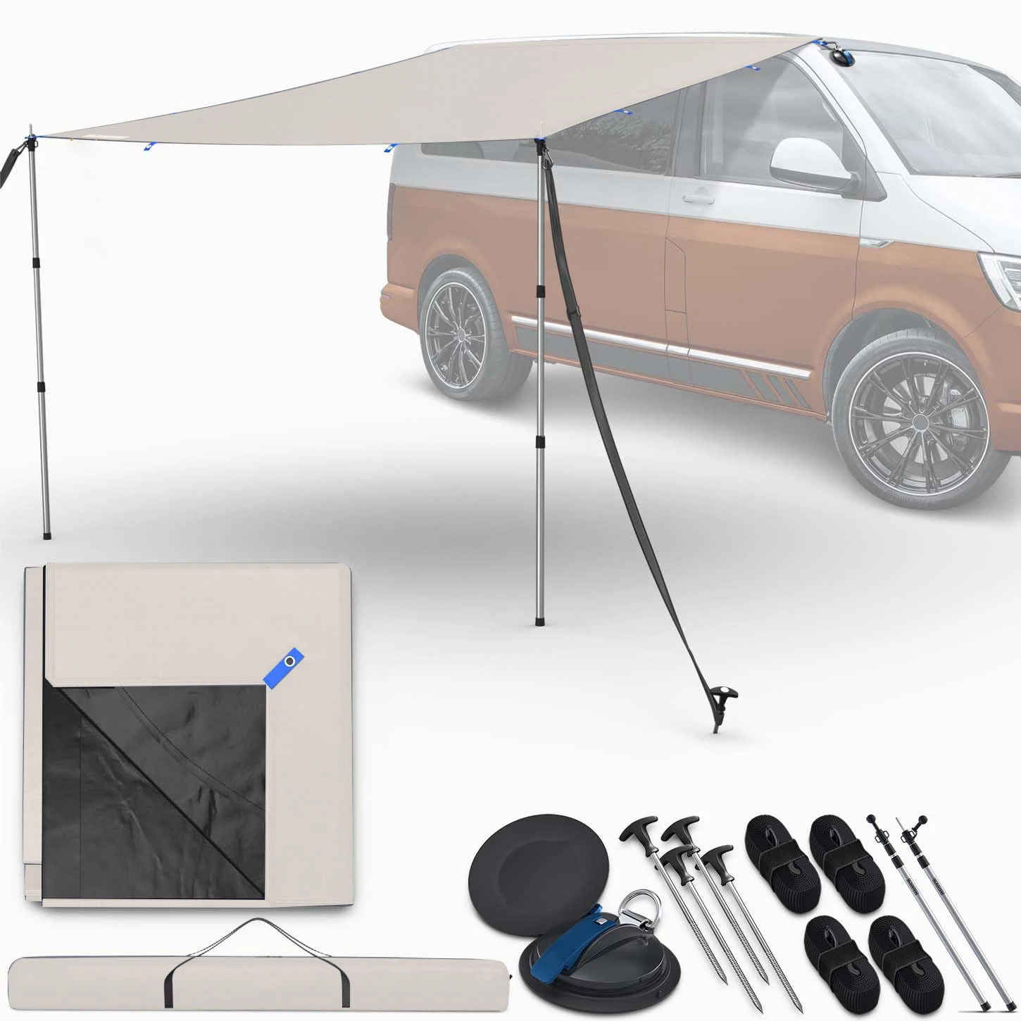 Outdoor Portable Shelters Camping Side Folding Canopy Multi-Function Tight Car Awning