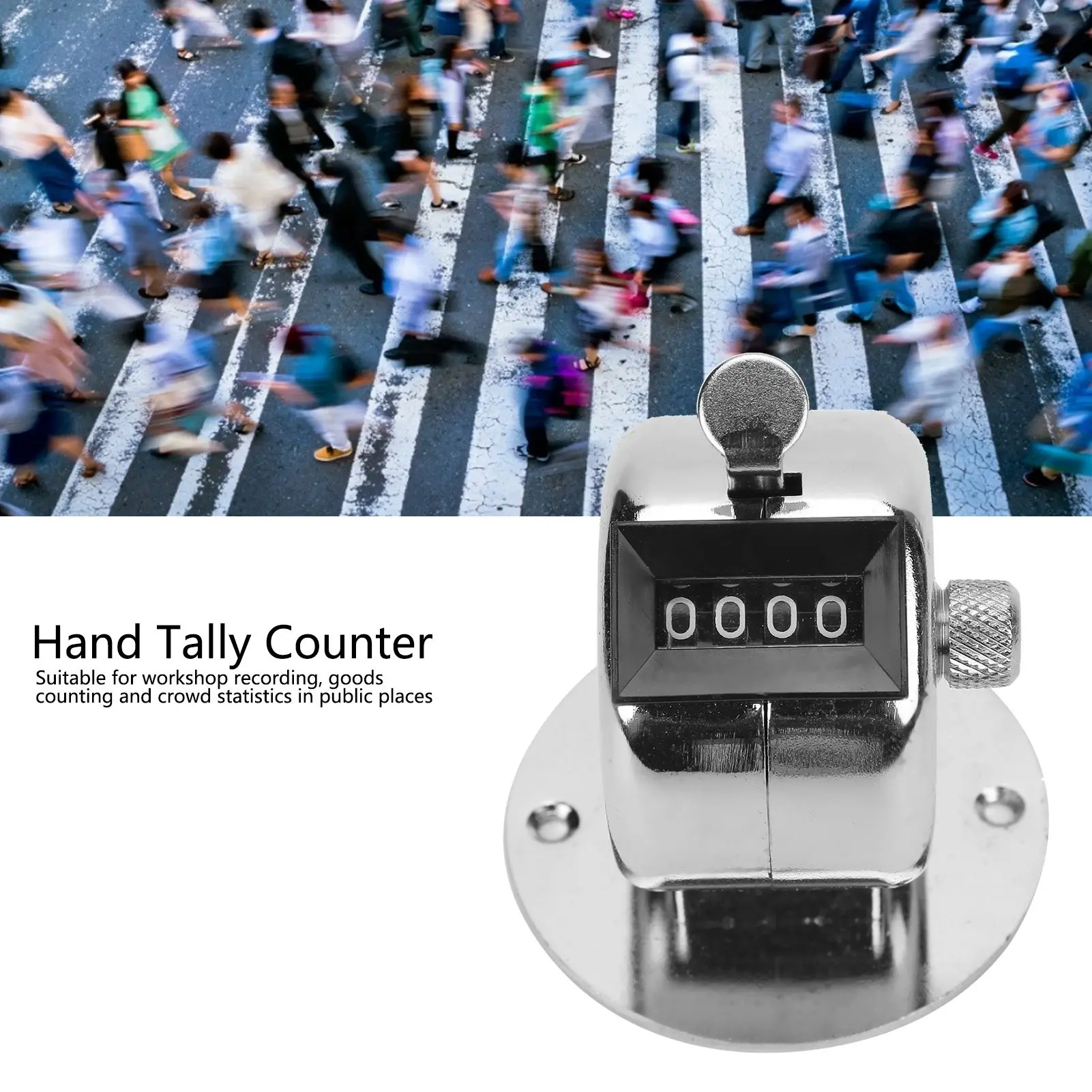 

Hand Counter Stainless Steel Hand Counter Hand Tally Counter Stainless Steel 4-Digit Manual Counting Tool for Workshop Inventory