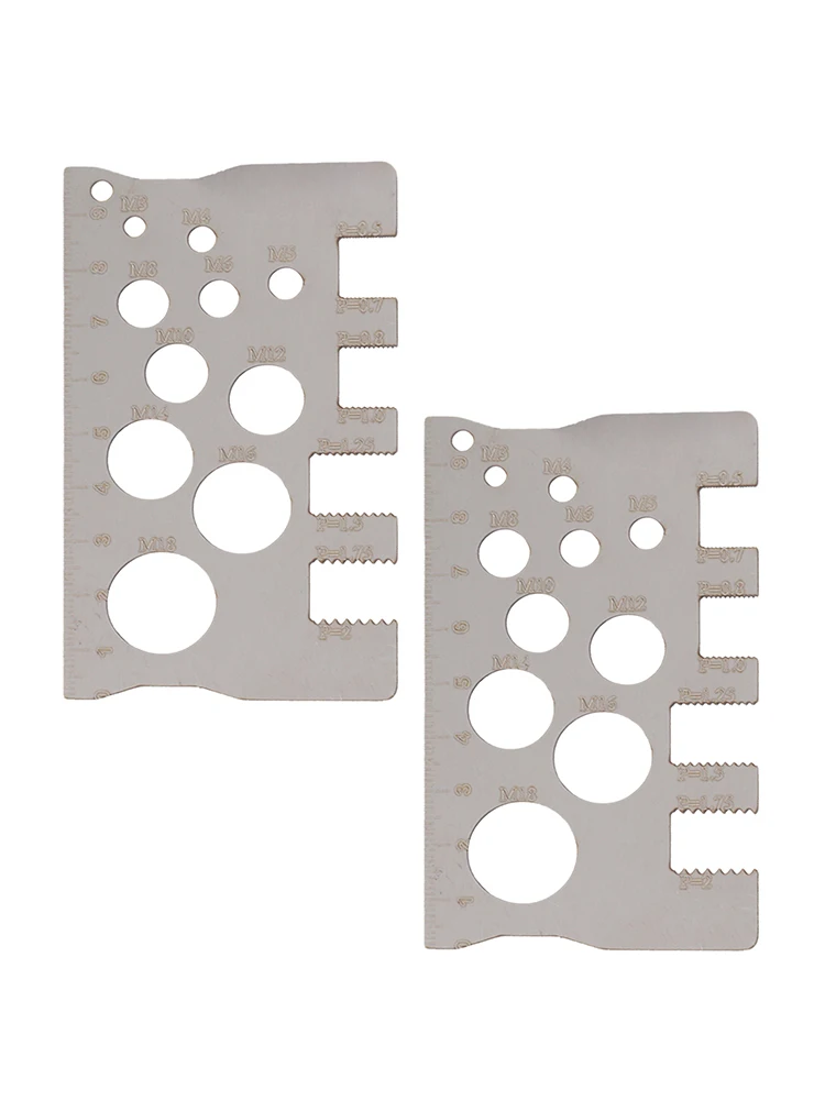 2 Pcs Screw Thread Pitch Gauge Ruler Measuring Tool Bolt Nut Metric Stainless Steel Screw Cutting Gauge Angle Model Measuring