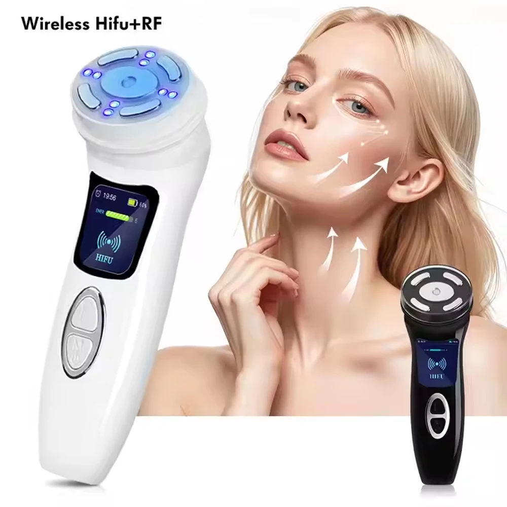 HIFU4.0 Ultrasound Facial Machine Microcurrent Facial Massager EMS Face Lifting Device Vibrating Led Light Therapy Skincare Tool