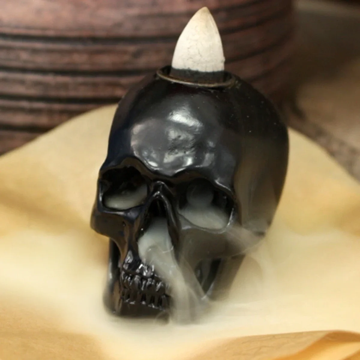 1/3/5pcs  Skull Backflow Incense Burner Resin Waterfall Smoke Holder Gothic Home Decor Halloween Aromatherapy Decoration