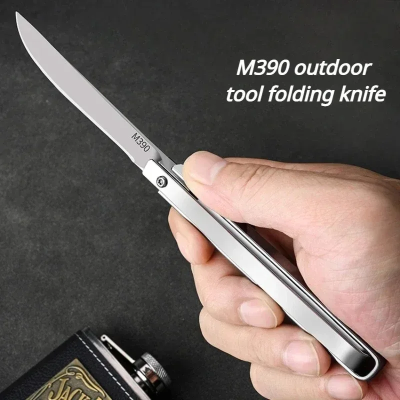 1/2pcs  M390 portable small outdoor high hardness knife, folding mechanical knife, fruit knife U9195