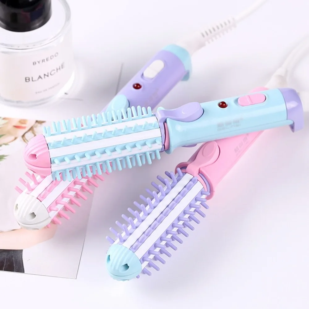 

Портативная мини-щипцы для завивки волос 2-в-1, выпрямляющая щипцы для завивки волос с защитой от ожогов, милая электрическая палочка для завивки волос, студенческое общежитие