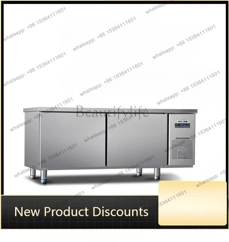 Commercial Operation Table Refrigerated Freezer Full Copper Tube Dual Temperature Kitchen Stainless Steel Freezer