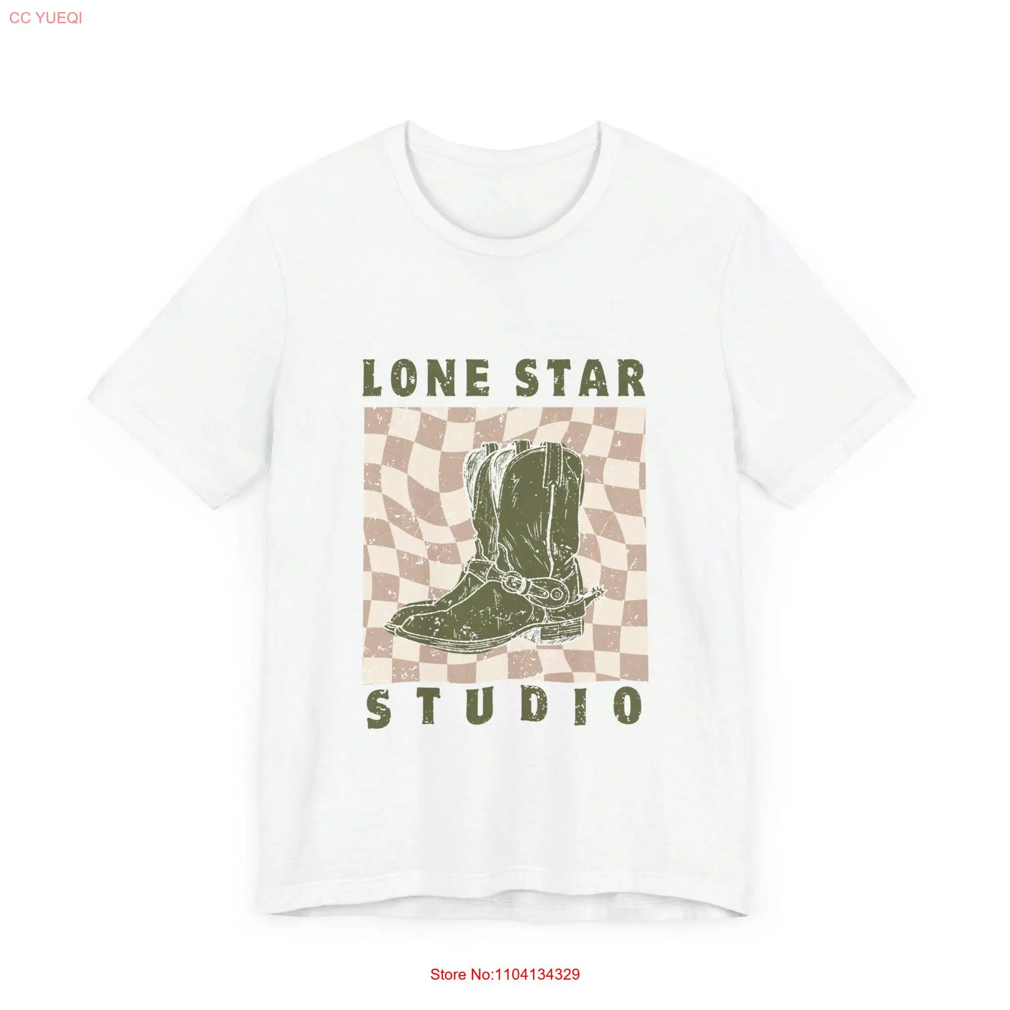 western graphic T Shirt cowboy lone star studio retro groovy long or short sleeves