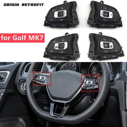 For Golf MK7 MFSW Multifunction Steering Wheel Control Button Switch Cover Lid Silver Matte Silver Mirror