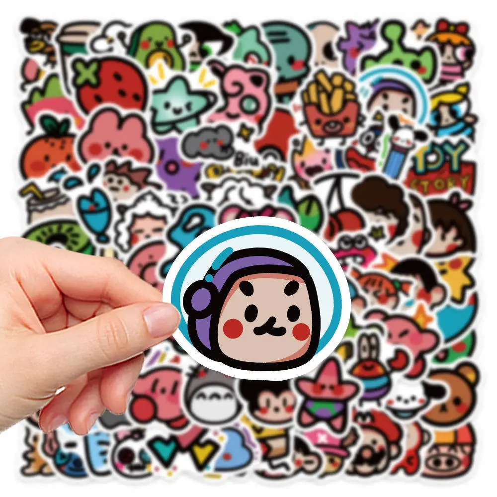 90Pcs Cute Mixed Anime Oldschool Stickers Kid Toys Skateboard Laptop Bike Car Phone Stationery Cartoon Stickers Children Gift