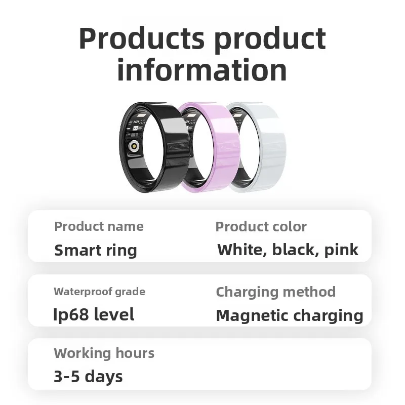 Daily Sports Care 2026 Smart Ring, Multi-Mode Sport Recorder Monitor Stress SpO2 Sleep Heart Rate with Photo Tool